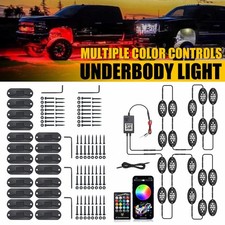 20 Pods Rgb Led Strip Car Under Tube Underglow Underbody System Light Kit Neon