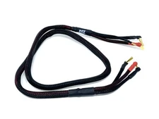 MT Racing 2S Pro Charge Cable 90° 4mm to 4/5mm Bullet Black 1 Meter MTR1158