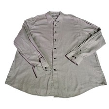 Tasso Elba Shirt Mens XL 17-17 1/2 Button Up Gray Long Sleeve 100 Cotton Top