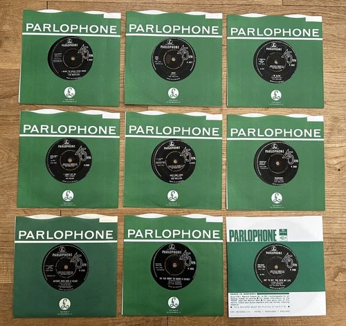 Parlophone Records 9 x 7” vinyl singles 45s Beatles Hollies Billy J Kramer Cilla
