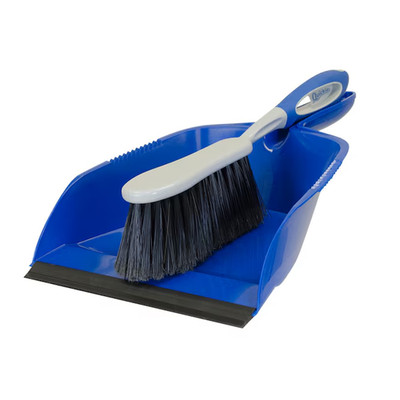 Quickie Plastic Handheld dustpan with brush