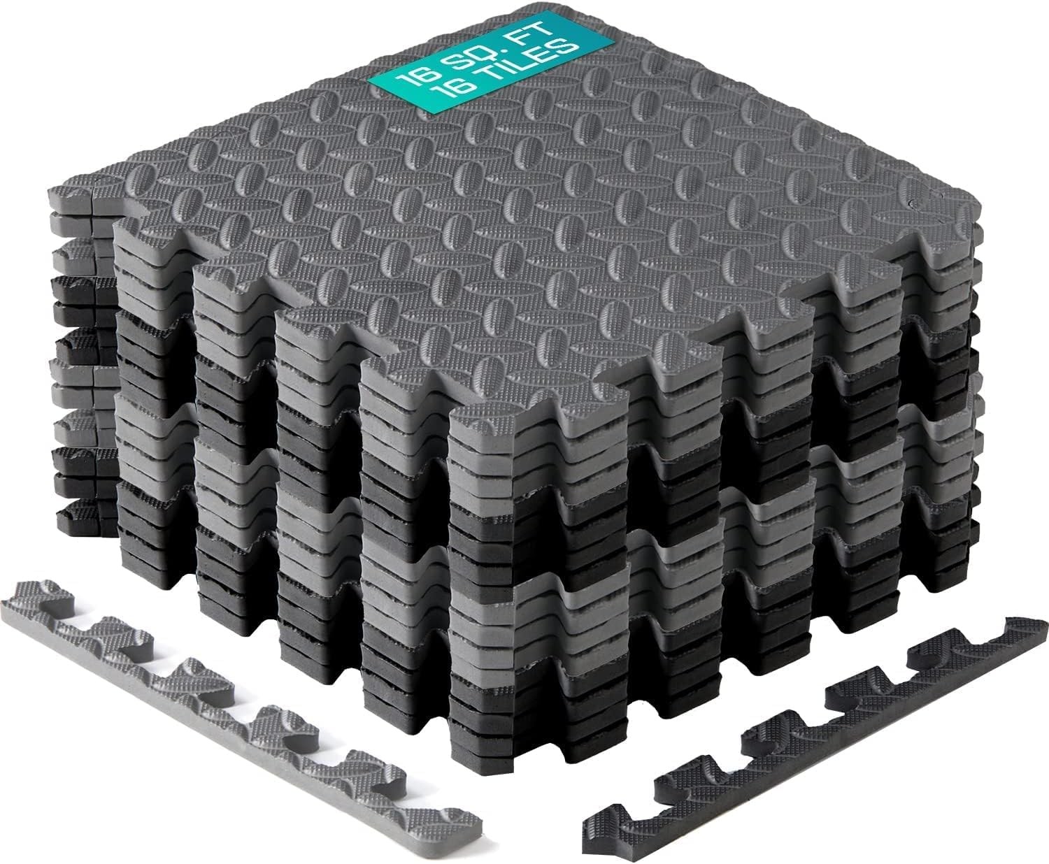 Yes4All Interlocking Floor Mats with Border – Foam Floor Mats/Gym Floor Mats wit