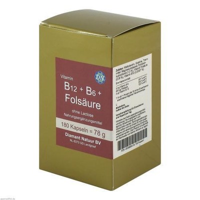 B12+B6+Folsäure ohne Lactose Kapseln 180 St PZN 5388894