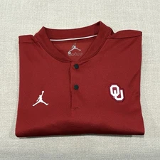 Oklahoma Sooners Jordan DriFit Polo Golf Shirt Men's M Team Issue Blade Collar