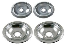 Made in the USA Chrome Drip Pan Set for Frigidaire Kenmore 316048413 and 3160...