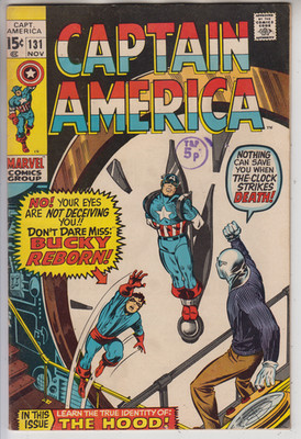 CAPTAIN AMERICA # 131  VF+ 8.5  ''BUCKY REBORN''  CENTS  1970