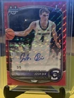 JOSH DIX 1/5 AU FIRST ON PRINT | 2025 Bowman U Chrome CPA-JD | Red Geometric Ref