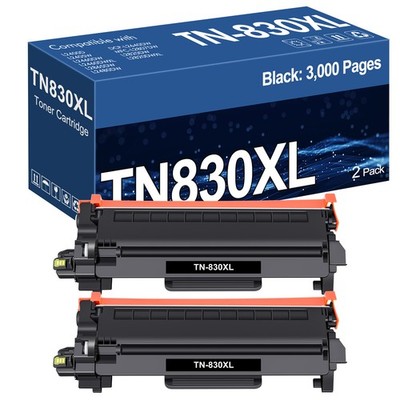 2 PK TN830 XL Toner Hi-Yield for Brother TN830XL HL-L2480DW DCP-L2640DW L2820DW