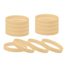 12 Pcs Rubber Bracelets Unisex Silicone Sports Wristbands Luminous Orange