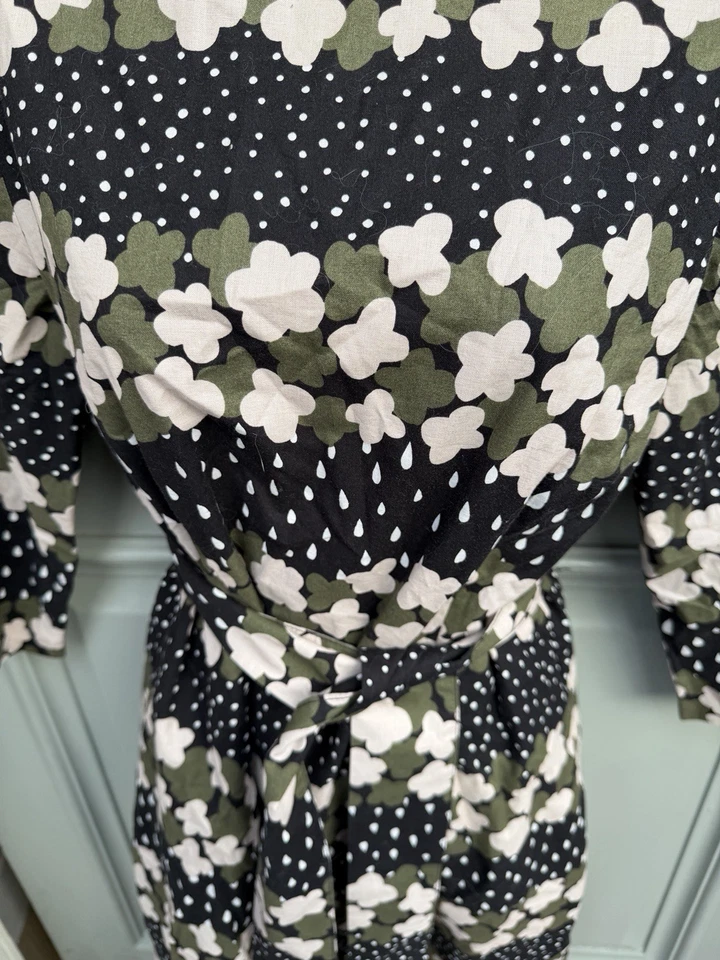 Marimekko  Designer Tunic Dress Size 38 Uk   10 Floral  Tie Waist B3/0420 - Image 4 of 4
