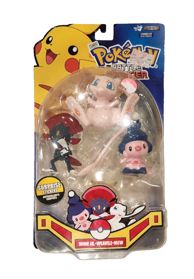 Pokemon Battle Frontier Figure Set Mime Jr Mew and Weavile Toys 