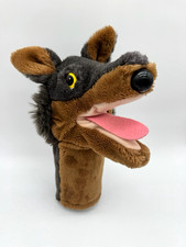 Vintage 1983 Dakin Big Bad Wolf Plush Hand Puppet Plastic Eyes Brown 14" EUC