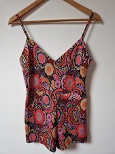 Zara Psychedelic Retro Shorts Playsuit Size S 6 8