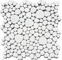 Keramikmosaik Peppels Kiesel Weiss Wand KüChe Dusche Bad Wc WB12-0102|1 Matte