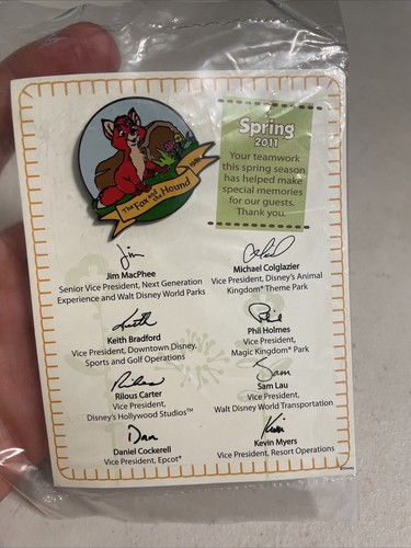 Rare Disney WDW Cast Members Spring 2011 Fox And The Hound 1981 Tod Pin New - 第 1/3 張圖片