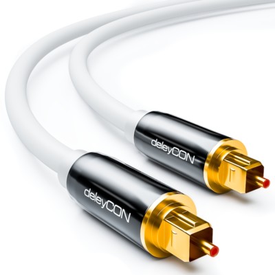 7,5m Toslink Audio Kabel Optisches Audiokabel Metallstecker LWL SPDIF Digital