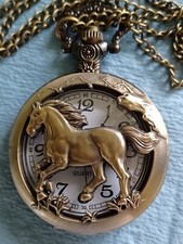 Horse Running Pocket Watch Brand New in Packaging Ships With A Tracking Number