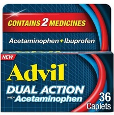 Advil DUAL ACTION Tablets 36ct Ibuprofen / Acetaminophen Combo  