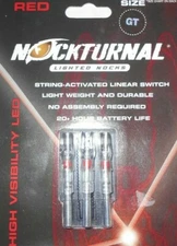 @NEW@ 3-- Nockturnal Red Lighted Nocks NT-102 GT Gold Tip Arrow Nock