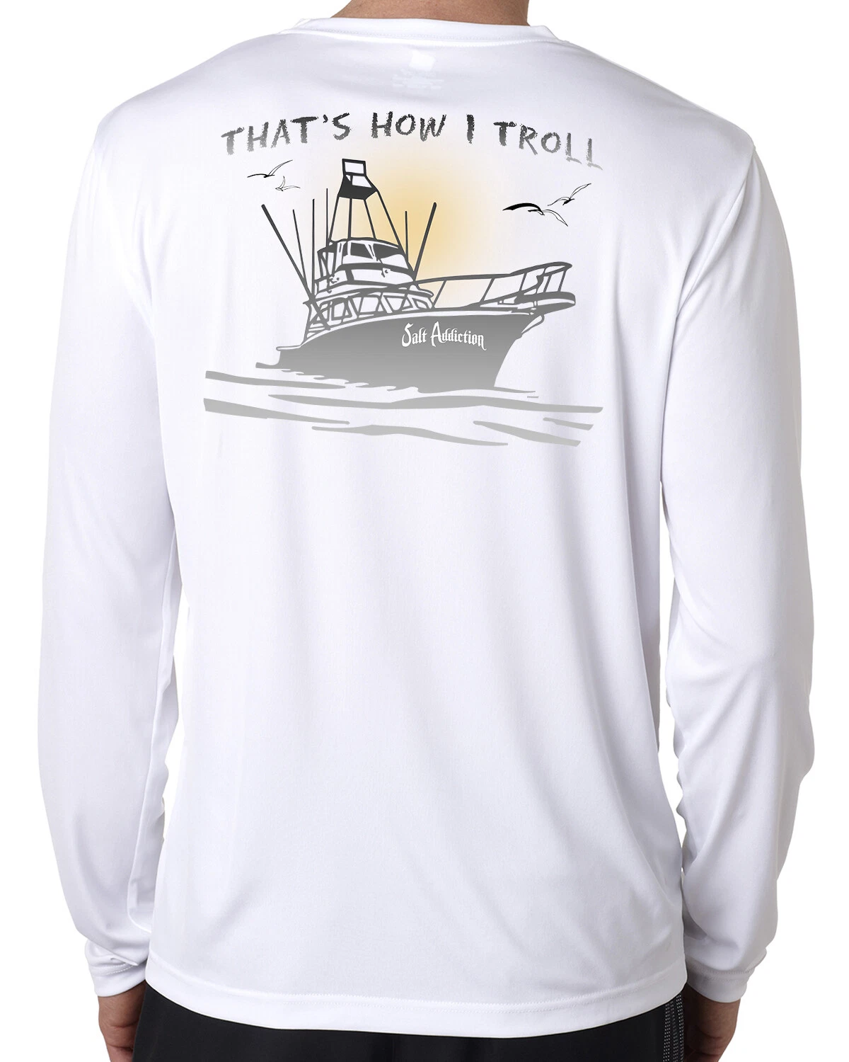 Salt Addiction long sleeve microfiber Trolling fishing t shirt uv upf 50+ fish