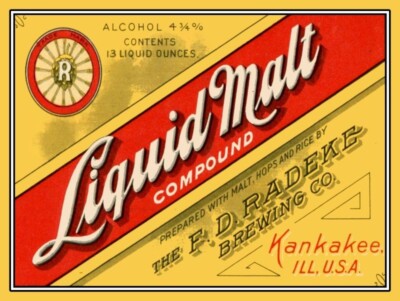 Liquid Malt Compound of Kankakee IL New Metal Sign: Lg. Size, 12x16'' & Free Ship
