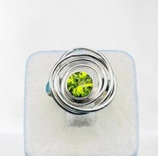 Natural Peridot Ring,925 Sterling Silver,Handmade Ring,Wire Wrapped Ring,Gift