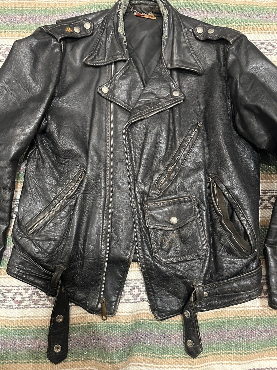FIDELITY LEATHERS 60s ビンテージ レザー ジャケット FIDELITY 60s ホースハイドレザージャケット ボア デカTALON