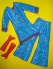 Vtg Barbie Mod 60s 70s Clone Doll Clothes BLUE PLEATHER BELLBOTTOM Set