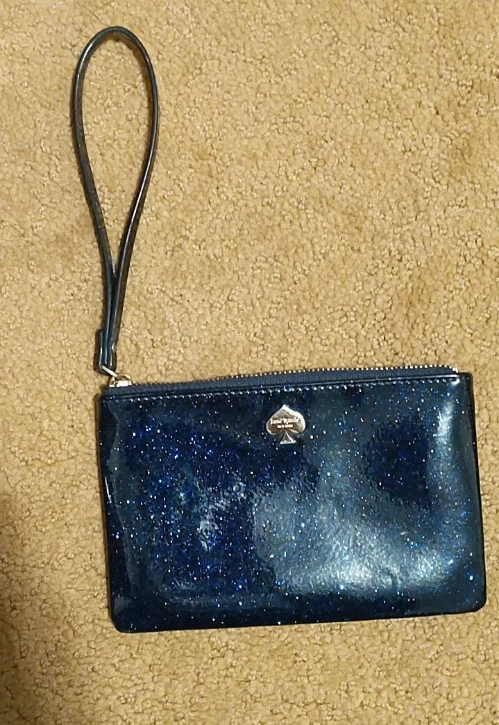 Kate spade blue glitter wallet hot sale