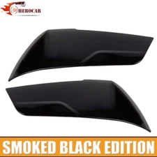 Smoked Black Front Headlight Lamp Cover Trim Guard For Dodge Charger 2011-2014