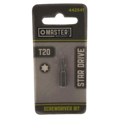 Master Mechanic 442541 T20 TORX Star Drive Screwdriver Bit, 1