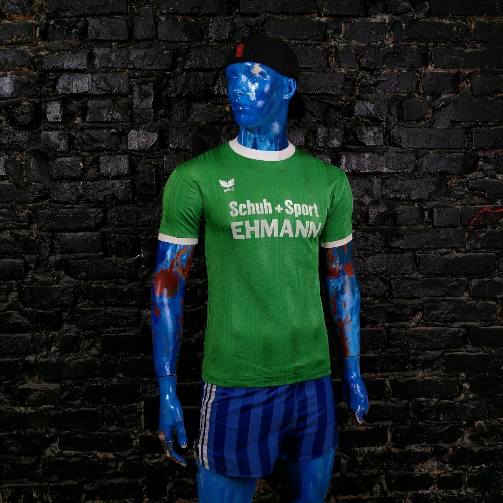 Erima Vintage Jersey Football Shirt Green West Germany Polyester Mens Size S