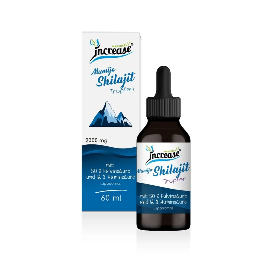 Increase Shilajit Tropfen - 60ml - 2000mg Shilajit pro Tagesdosis - Vegan