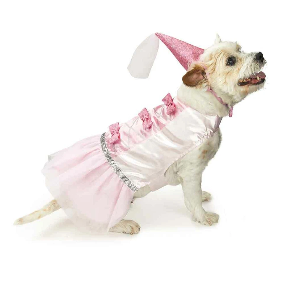  Dog Halloween Costume Princess Pretty Pink Royal Pet Puppy Doggie Royalty Bows - Image 3 of 4