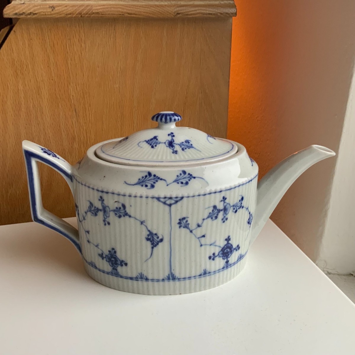 RARE OLD Royal Copenhagen Blue Fluted Empire Teapot like 254 1stQ 
