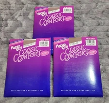 Hanes Too Lot 3 Size AB Little Color Tan Control Top Sandalfoot Pantyhose Vtg