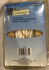 Fitness by Design Jump Rope 9 Foot Length  Solid Wood Handles NEW