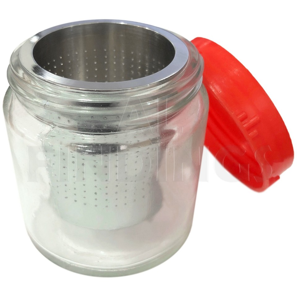 MEDIUM Steel Sieve Glass Jar For Cleaning Watch Parts or Items of