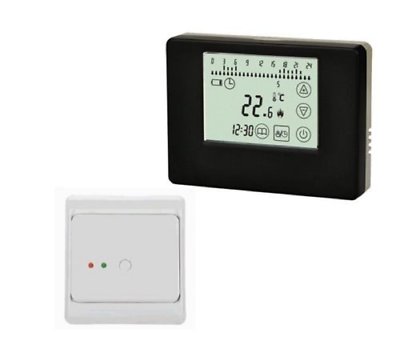 wireless Funk-Raumthermostat Set für Fussbodenheizung schwarz/weiß #z789+788