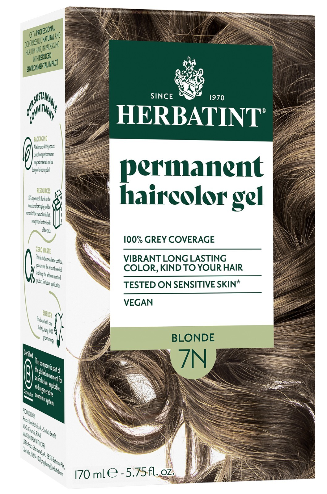 Herbatint 7N Blonde Ammonia Free Hair Colour 170ml
