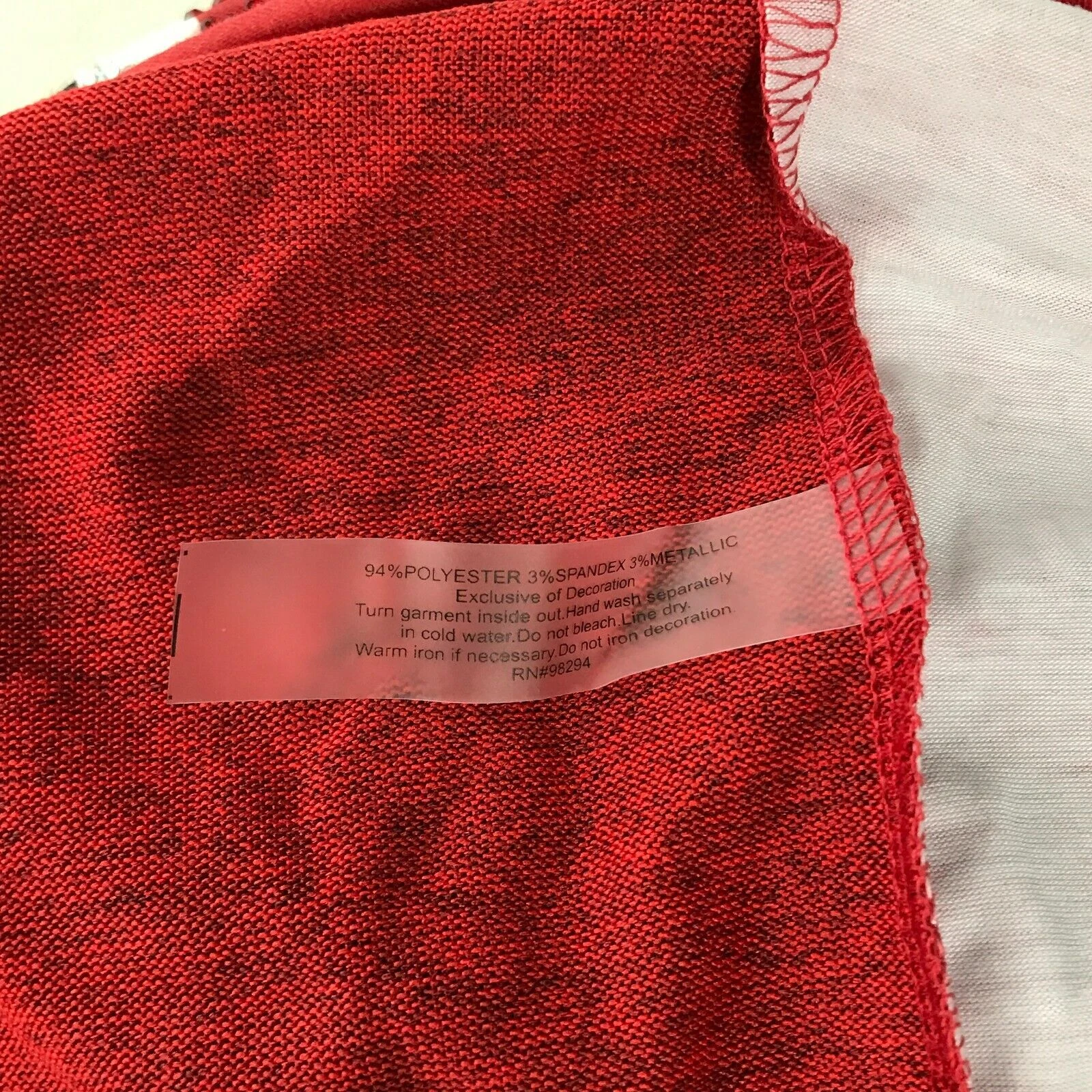 Onque Casual Women's M Ugly Christmas Sweater Red Bedazzled Santa Stocking NWT