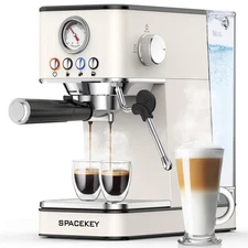 Espresso Machine 20 Bar, Espresso Maker with Milk Frother Steam Wand, Stainle...