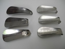6 Vintage Shoe Brand Advertising Shoehorns - Bostonians, Hills, Thom McAn, Army