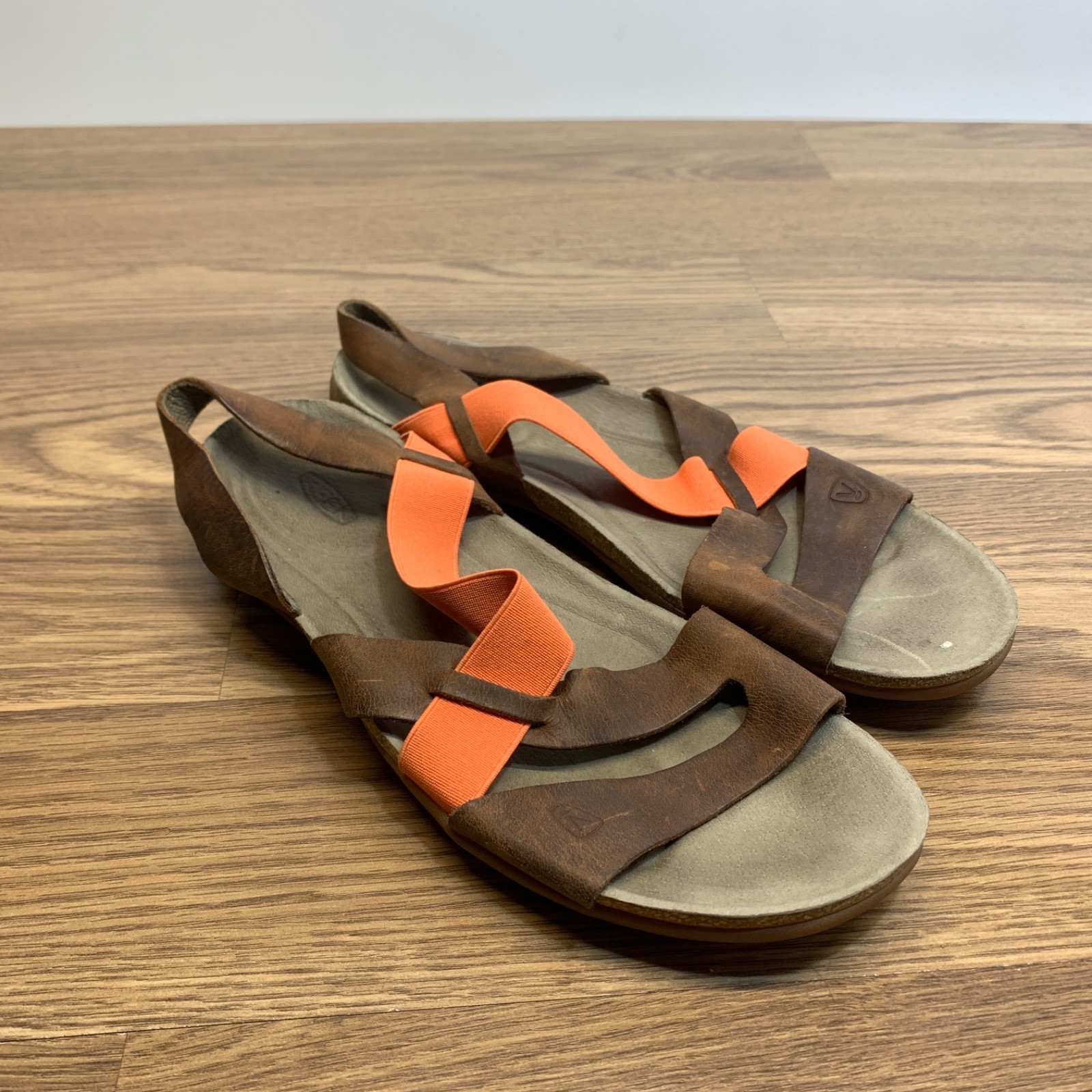 Scarpe sandalo sportivo KEEN donna 8 5 DAUNTLESS cinturino alla caviglia marrone arancione punta aperta