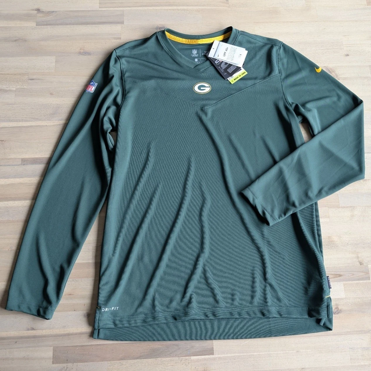 Nike Green Bay Packers NFL On-Field Dri-FIT Long Sleeve Shirt Mens Large NWT
