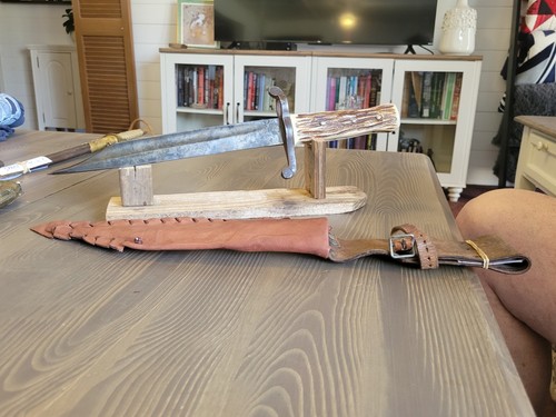 Modified M1856 Bayonet by WKC/Stag Handle Bowie w/Custom Sheath