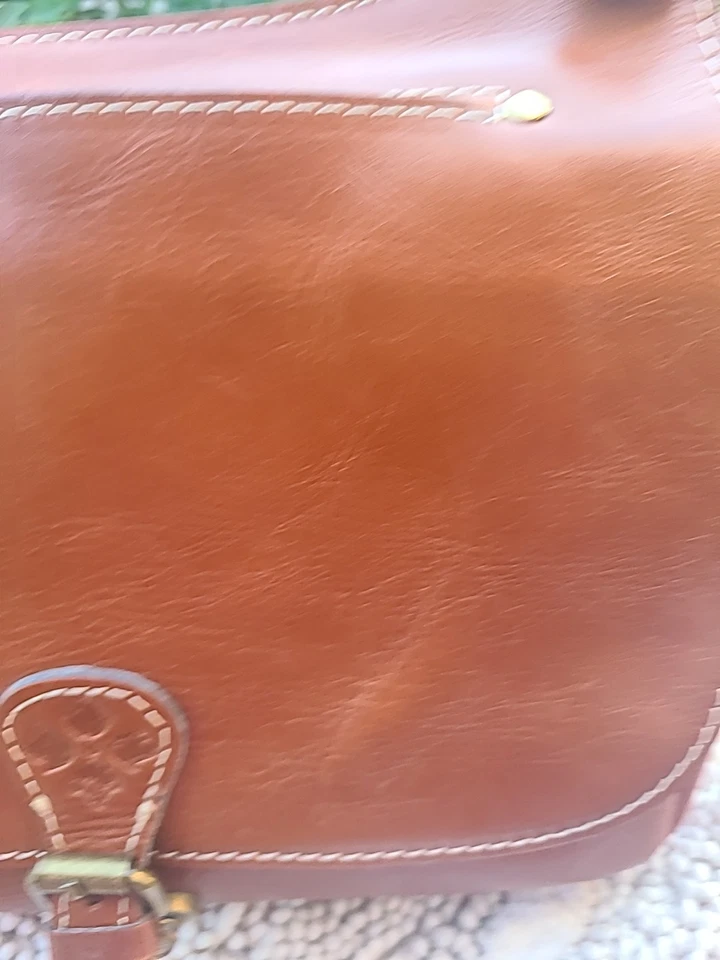 BOLSO DE SILLÍN PATRICIA NASH BANDOLERA CUERO LISO NUNCA USADO MARRÓN Foto 3 de 4