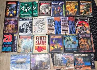 LOT of 23 FASA Battletech Game Books, Technical Manuals, Record Sheets and More
