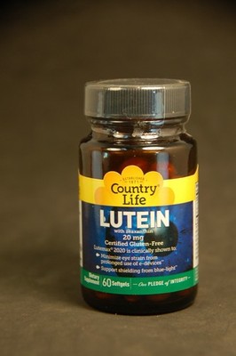 Country Life Lutein 60 Softgels 20mg with Zeaxanthin