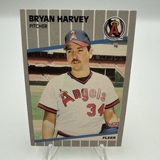 1989 Fleer #479 - Bryan Harvey, California Angels - Rookie Card - Near Mint/Mint. rookie card picture